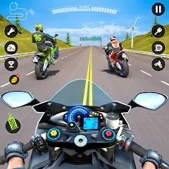 Взлом Moto Traffic Bike Race Game 3d (Мото Трафик Байк Рейс Гейм 3д)  [МОД Меню] - полная версия apk на Андроид