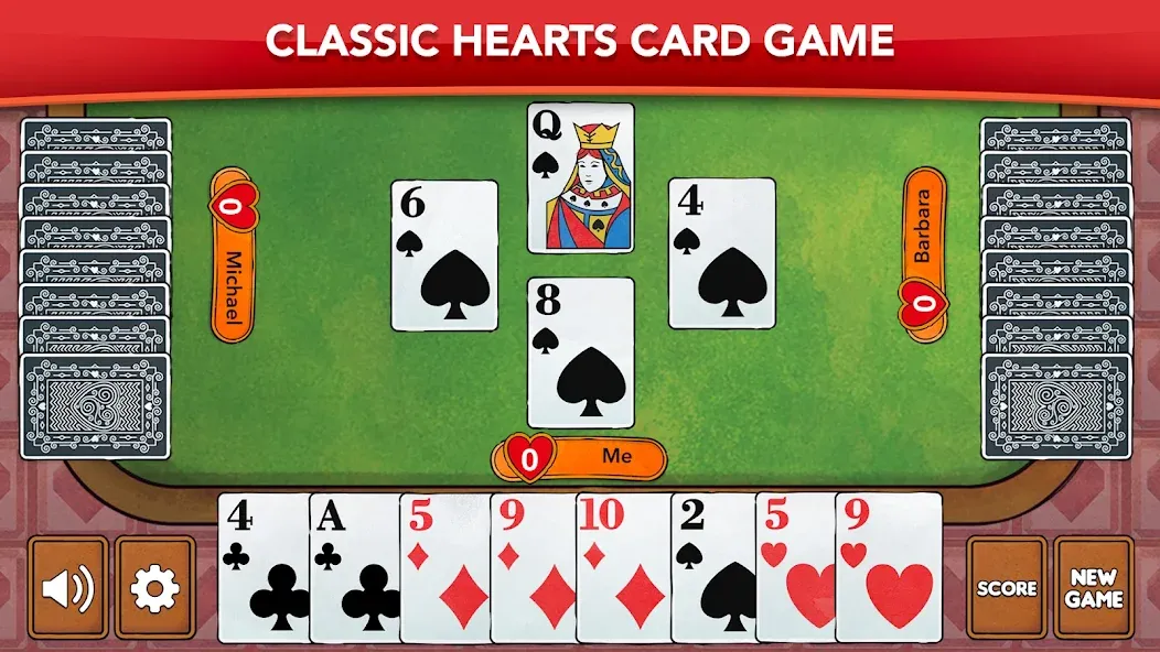 Hearts - Card Game Classic (Хартс)  [МОД Все открыто] Screenshot 1