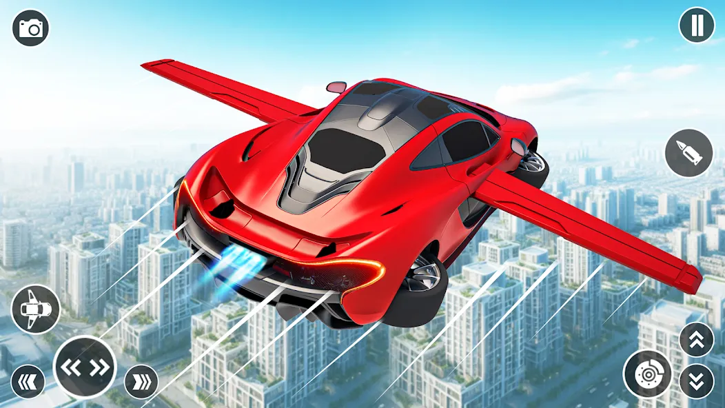 Flying Car Robot Shooting Game  [МОД Бесконечные деньги] Screenshot 1