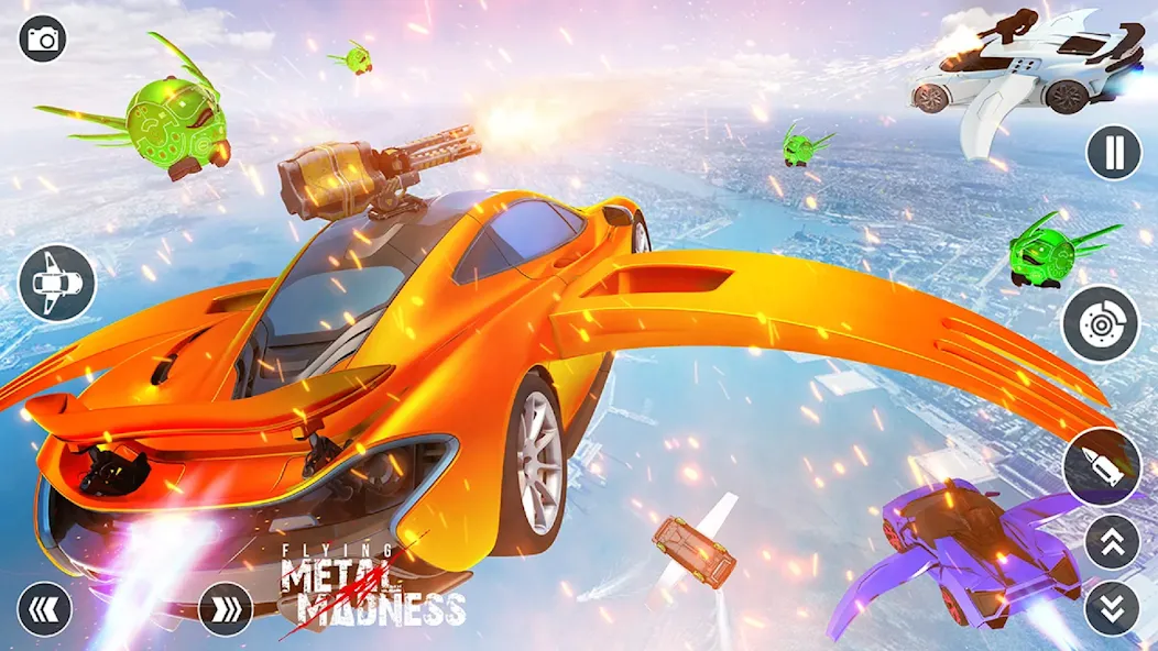 Flying Car Robot Shooting Game  [МОД Бесконечные деньги] Screenshot 3