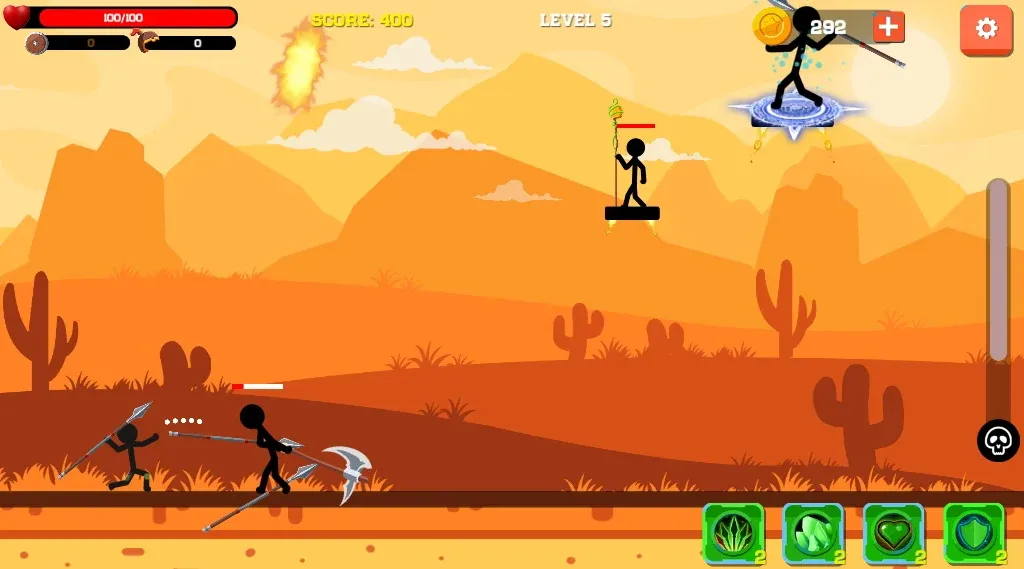 Spear war with Stickman (Спир вар)  [МОД Много денег] Screenshot 1