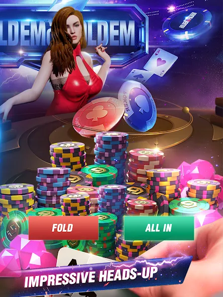 Holdem or Foldem - Texas Poker (Холдем или Фолдем)  [МОД Бесконечные деньги] Screenshot 3