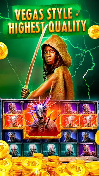 The Walking Dead Casino Slots (Зе Вокинг Дед Казино Слотс)  [МОД Много денег] Screenshot 1