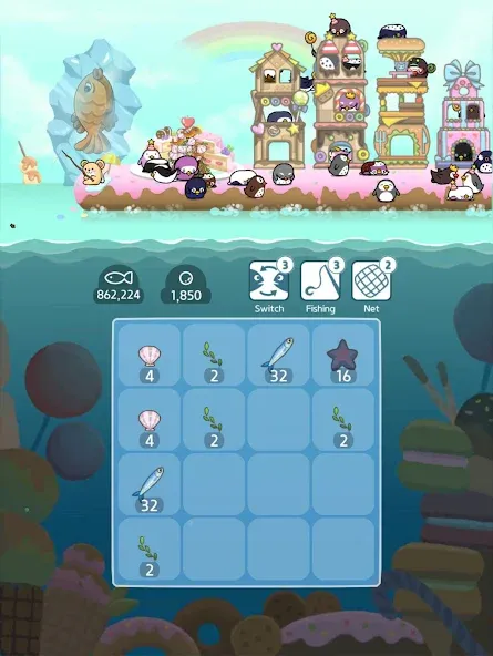 2048 Penguin Island  [МОД Много монет] Screenshot 4