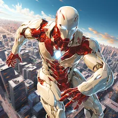 Взломанная Super hero Flying iron jet man  [МОД Mega Pack] - последняя версия apk на Андроид