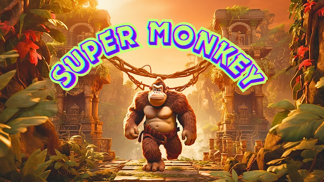 Monkey jungle run kong gorilla  [МОД Все открыто] Screenshot 1