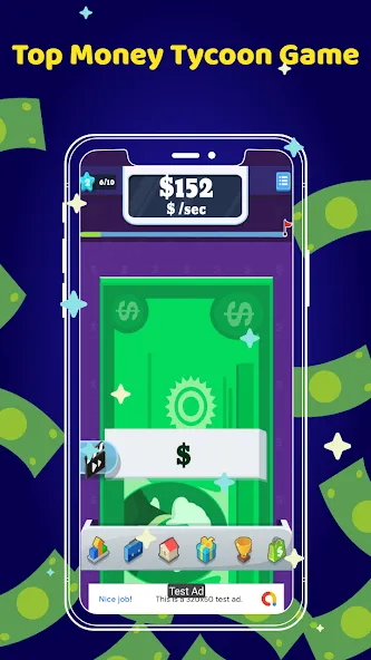 Money Clicker Game -Money Rain  [МОД Много монет] Screenshot 1