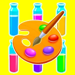 Взломанная Sort Paint: Water Sort Puzzle (Сорт Пэйнт)  [МОД Все открыто] - последняя версия apk на Андроид