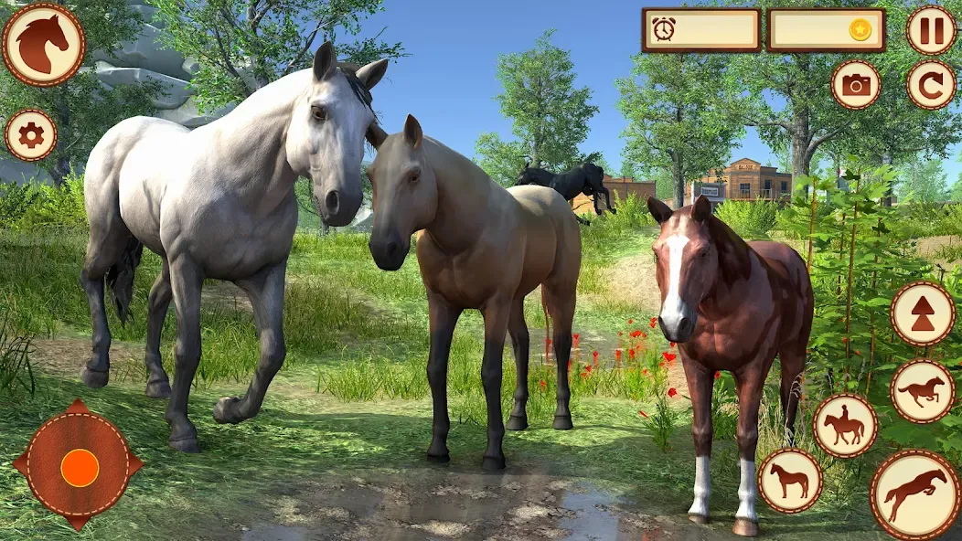 Virtual Wild Horse Family Sim (Виртуальное семейство диких лошадей)  [МОД Mega Pack] Screenshot 1