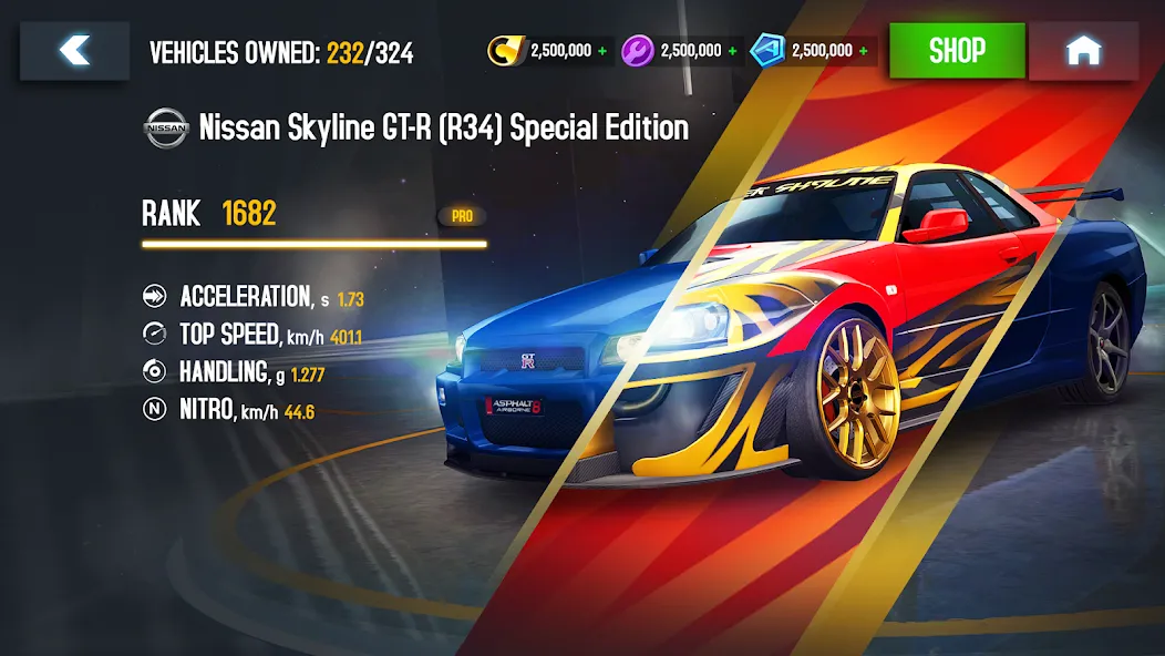 Asphalt 8 - Car Racing Game (Асфальт 8)  [МОД Много денег] Screenshot 2