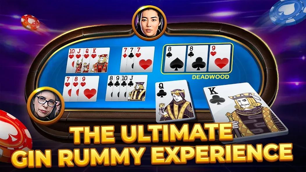 Gin Rummy - Card Game (Джин Рами)  [МОД Бесконечные монеты] Screenshot 2