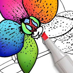 Взломанная Coloring for adults offline  [МОД Бесконечные монеты] - последняя версия apk на Андроид