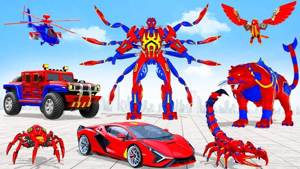 Spider Robot: Robot Car Games (Спайдер Робот)  [МОД Все открыто] Screenshot 5