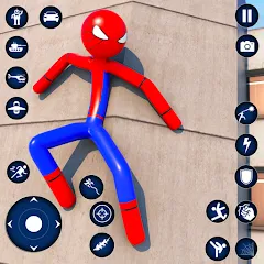 Взломанная Spider Game-Stickman Rope Hero  [МОД Много денег] - последняя версия apk на Андроид