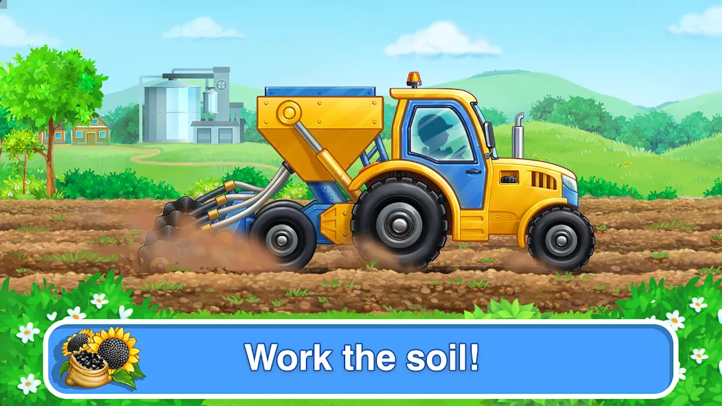 Tractor, car: kids farm games  [МОД Много денег] Screenshot 2