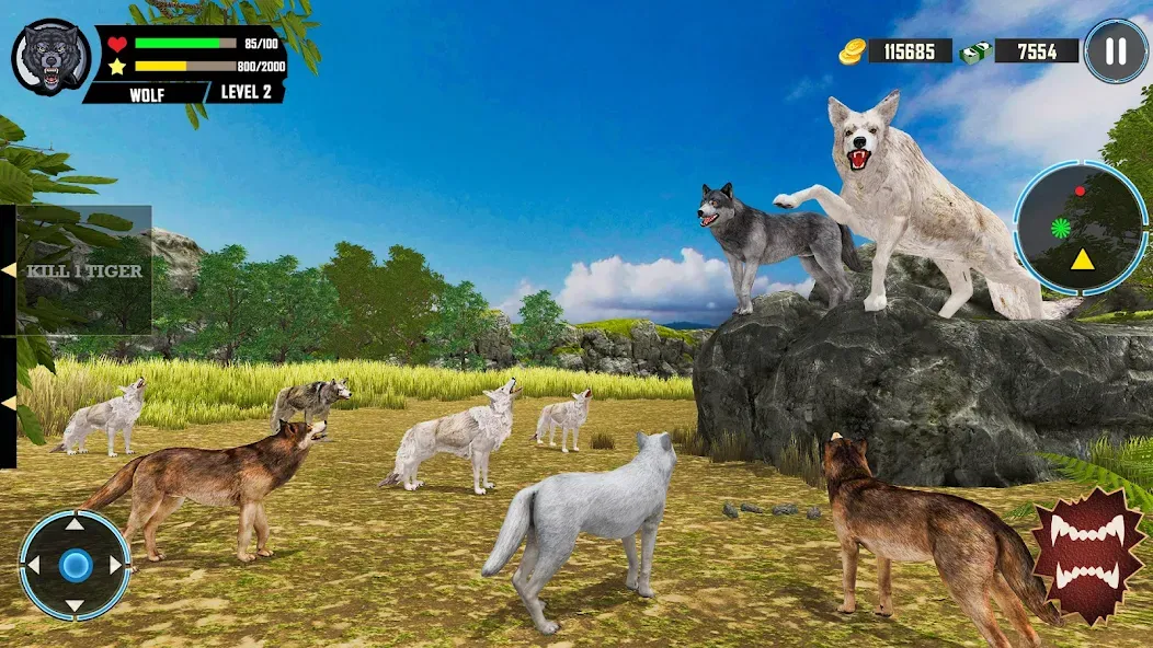 Wild Wolf Simulator Games  [МОД Меню] Screenshot 5