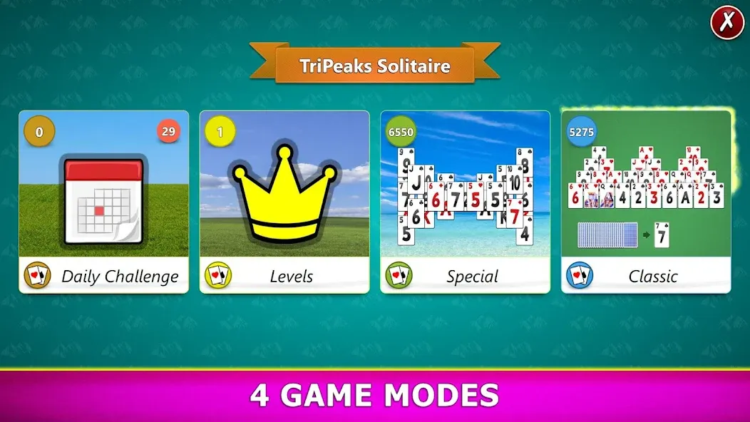 TriPeaks Solitaire Mobile  [МОД Mega Pack] Screenshot 2