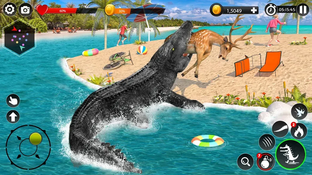 Hungry Animal Crocodile Games  [МОД Много денег] Screenshot 2