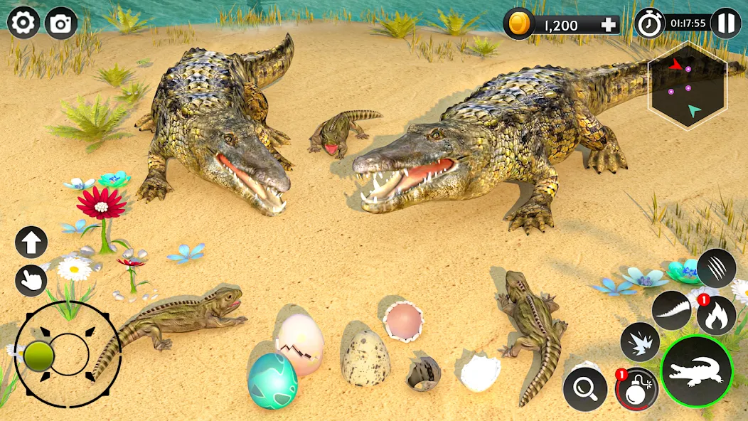 Hungry Animal Crocodile Games  [МОД Много денег] Screenshot 3