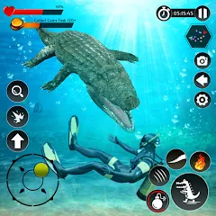 Скачать взломанную Hungry Animal Crocodile Games  [МОД Много денег] - полная версия apk на Андроид