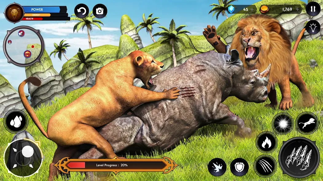 Lion Simulator Wild Lion Games  [МОД Unlimited Money] Screenshot 3