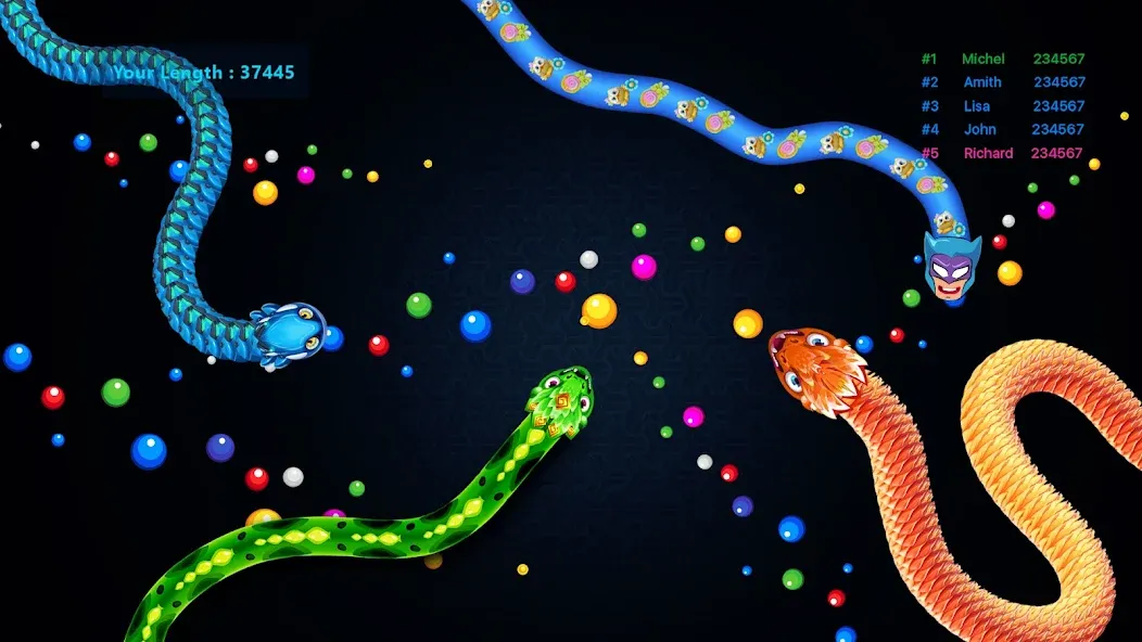 Sneak.io - Snake Game  [МОД Mega Pack] Screenshot 4