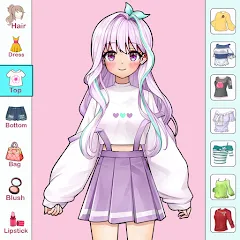 Взломанная Anime Dress Up and Makeup Game  [МОД Все открыто] - последняя версия apk на Андроид