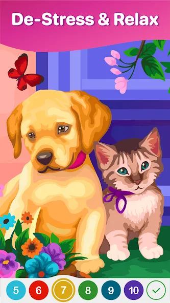 Hey Color Paint by Number Art  [МОД Бесконечные монеты] Screenshot 2