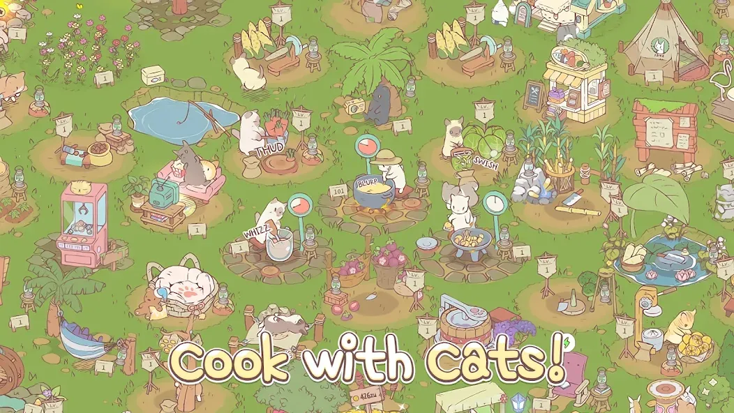 Cats & Soup - Cute Cat Game  [МОД Unlocked] Screenshot 2