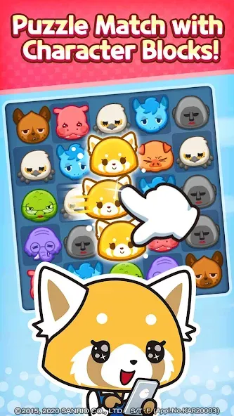 Aggretsuko : Match 3 Puzzle (Аггретсуко)  [МОД Много денег] Screenshot 1