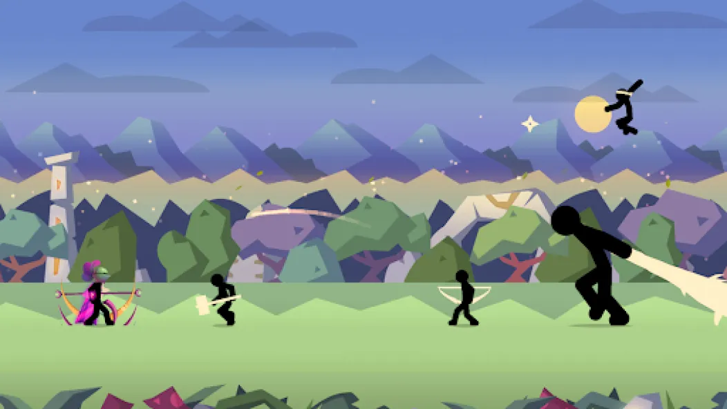 Stick Fight: Shadow Archer (Стк Файт)  [МОД Бесконечные монеты] Screenshot 2