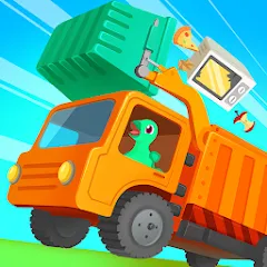 Взлом Dinosaur GarbageTruck:for kids  [МОД Много монет] - стабильная версия apk на Андроид