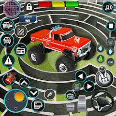 Взломанная Monster Truck Maze Puzzle Game  [МОД Mega Pack] - стабильная версия apk на Андроид