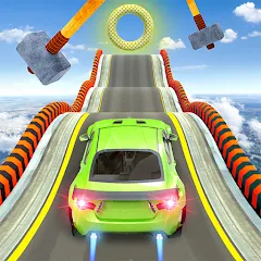 Взломанная Mega Ramp Car Stunts Race Game  [МОД Все открыто] - полная версия apk на Андроид