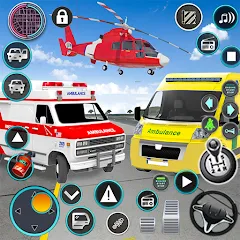 Взломанная Heli Ambulance Simulator Game  [МОД Unlimited Money] - стабильная версия apk на Андроид