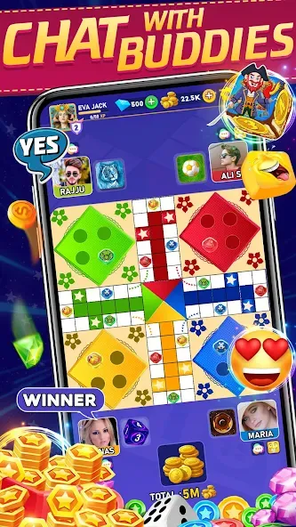 Online Ludo Game Multiplayer (Лудо Мастер Лудо Дайс Кинг)  [МОД Много денег] Screenshot 2