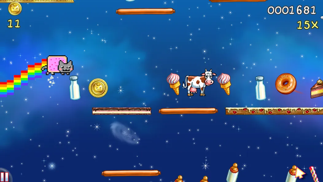 Nyan Cat: Lost In Space (Нян Кэт)  [МОД Много монет] Screenshot 1