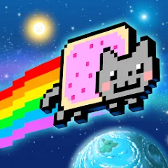 Взлом Nyan Cat: Lost In Space (Нян Кэт)  [МОД Много монет] - стабильная версия apk на Андроид