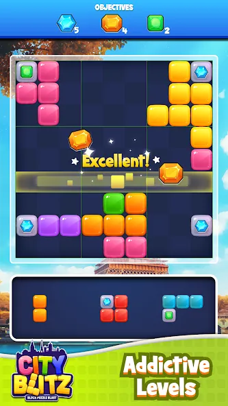 City Blitz-Block Puzzle Blast (Блок Головоломка Кинг)  [МОД Unlocked] Screenshot 1