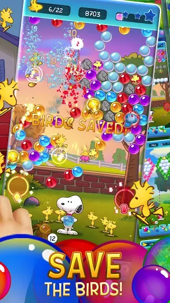 Bubble Shooter - Snoopy POP! (Бабл шутер)  [МОД Много денег] Screenshot 2