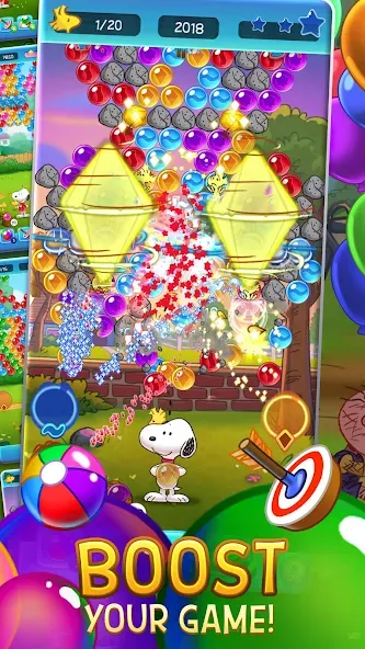 Bubble Shooter - Snoopy POP! (Бабл шутер)  [МОД Много денег] Screenshot 4