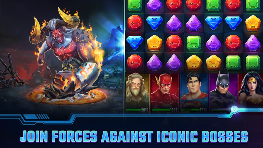 DC Heroes & Villains: Match 3  [МОД Unlocked] Screenshot 4