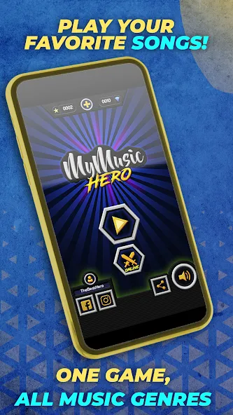 Guitar Hero Mobile: Music Game (Гитар Хиро Мобайл)  [МОД Бесконечные монеты] Screenshot 1