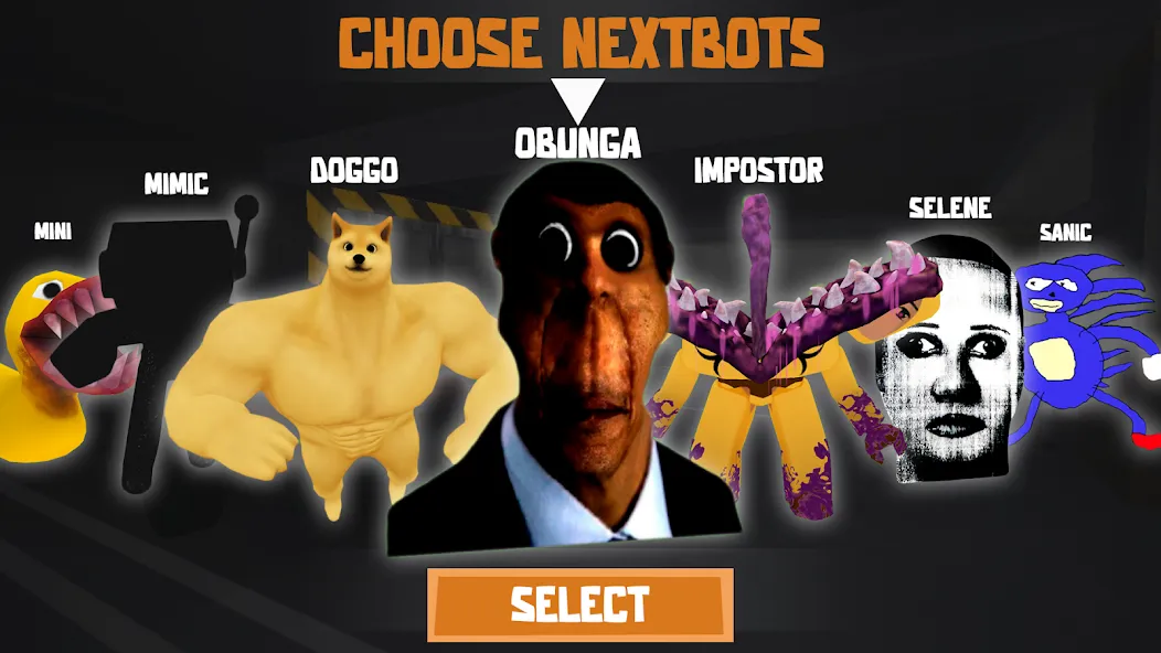 Nextbots: Obunga Chase Rooms (Некстботс)  [МОД Unlimited Money] Screenshot 1