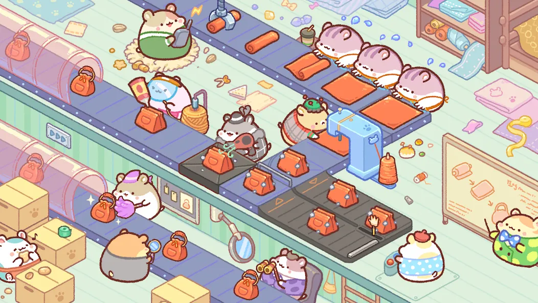 Hamster Bag Factory : Tycoon (Хэмстер сумка фабрика)  [МОД Много денег] Screenshot 2