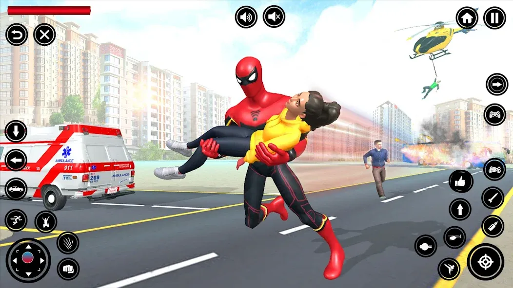 Flying Spider Rope Hero Fight (Флайинг Спайдер Роп Хиро Файт)  [МОД Все открыто] Screenshot 2