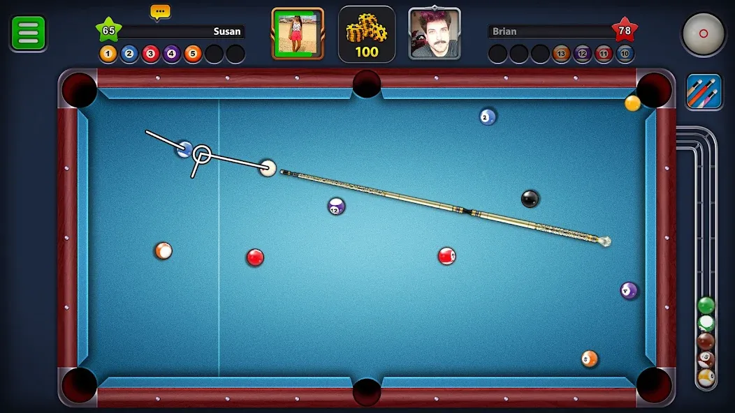 8 Ball Pool (Шаровый Бильярд)  [МОД Бесконечные монеты] Screenshot 1