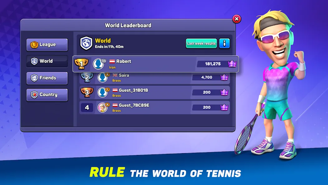 Mini Tennis: Perfect Smash (Мини Теннис)  [МОД Unlimited Money] Screenshot 4