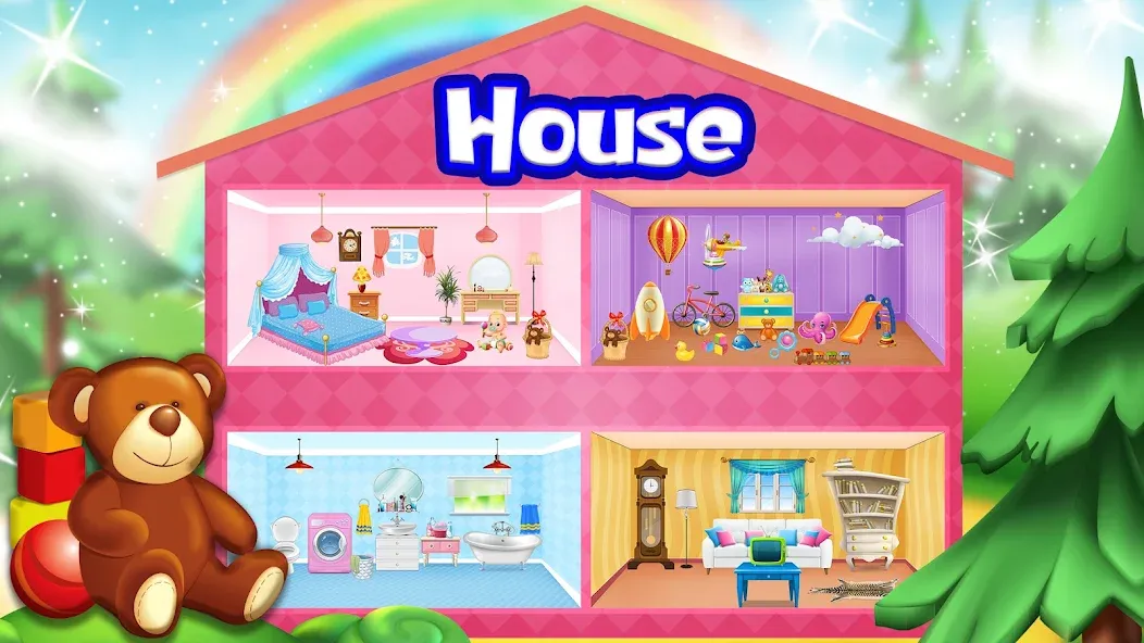 Girl Doll House Design & Clean  [МОД Меню] Screenshot 1