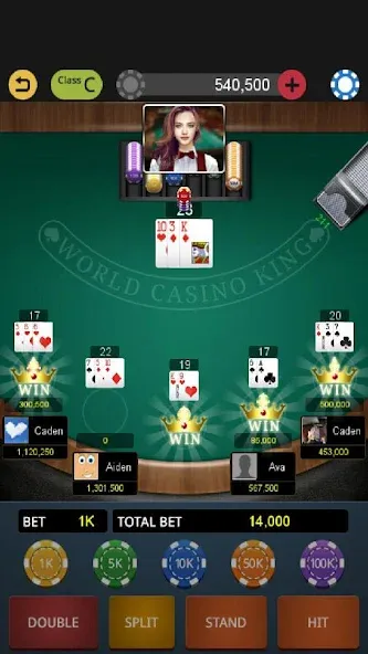 World Blackjack King  [МОД Unlocked] Screenshot 2